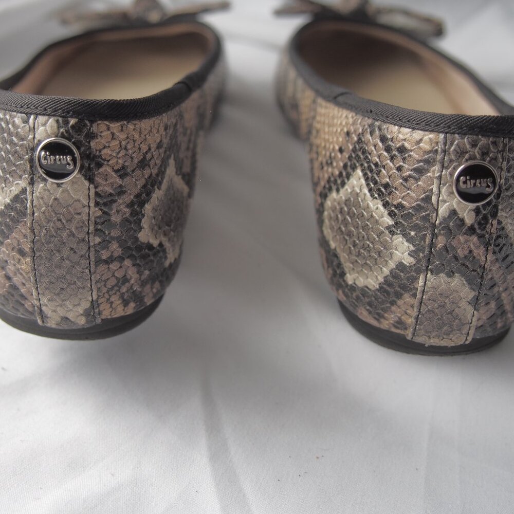 Circus by Sam Edelman Snake Print Ballet Flats With Bow Size 8 - Picture 6 of 15